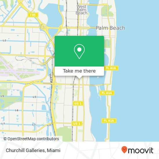 Mapa de Churchill Galleries, 3630 S Dixie Hwy West Palm Beach, FL 33405