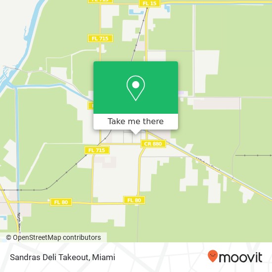 Mapa de Sandras Deli Takeout, 340 SW Avenue B Belle Glade, FL 33430