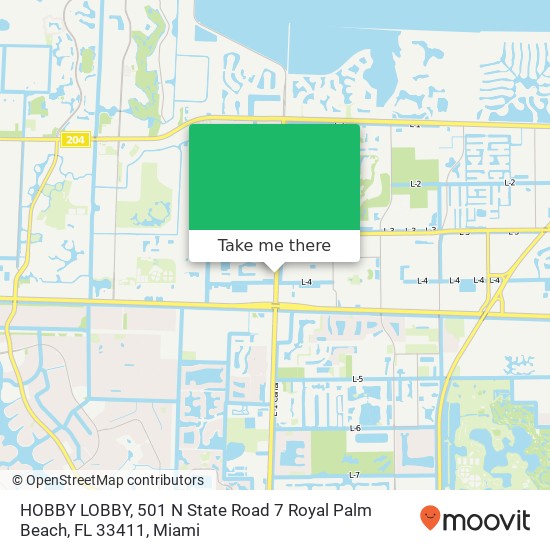 Mapa de HOBBY LOBBY, 501 N State Road 7 Royal Palm Beach, FL 33411