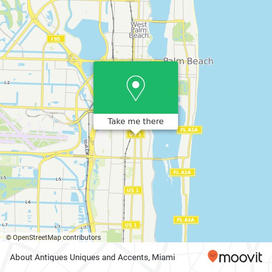 Mapa de About Antiques Uniques and Accents, 3238 S Dixie Hwy West Palm Beach, FL 33405