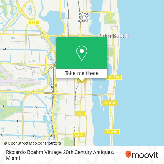 Mapa de Riccardo Boehm Vintage 20th Century Antiques, 3300 S Dixie Hwy West Palm Beach, FL 33405
