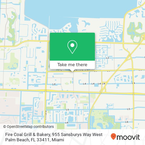 Mapa de Fire Coal Grill & Bakery, 955 Sansburys Way West Palm Beach, FL 33411