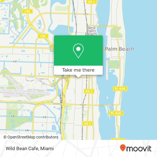 Mapa de Wild Bean Cafe, 2701 Lake Ave West Palm Beach, FL 33405