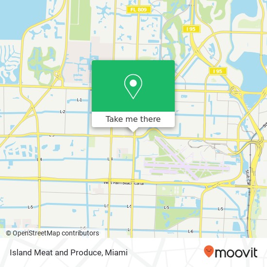 Mapa de Island Meat and Produce, 1069 N Military Trl West Palm Beach, FL 33409