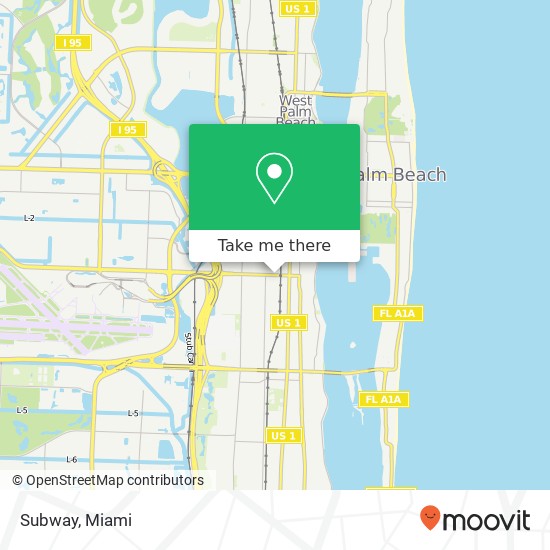 Mapa de Subway, 522 Belvedere Rd West Palm Beach, FL 33405