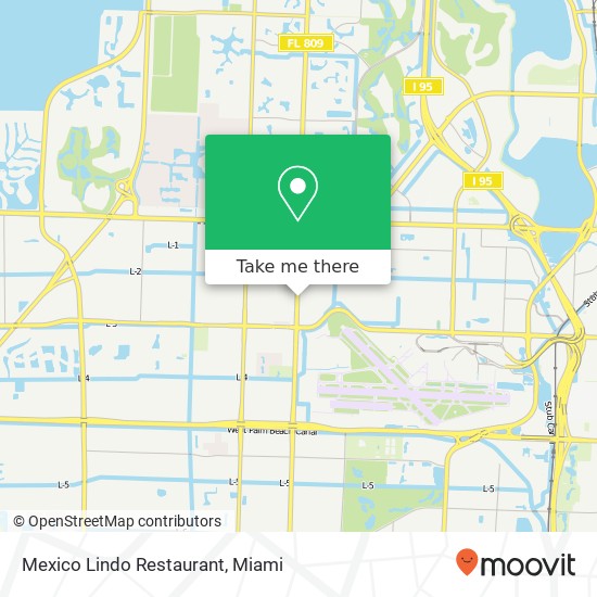 Mapa de Mexico Lindo Restaurant, 1320 N Military Trl West Palm Beach, FL 33409