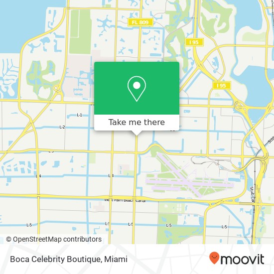Mapa de Boca Celebrity Boutique, 1334 N Military Trl West Palm Beach, FL 33409