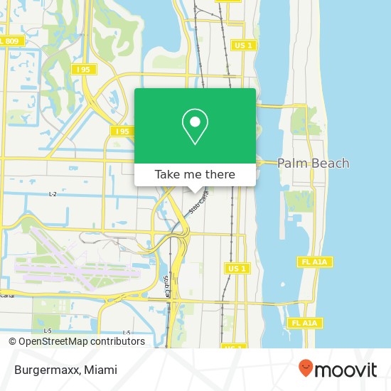 Mapa de Burgermaxx, 1401 Elizabeth Ave West Palm Beach, FL 33401