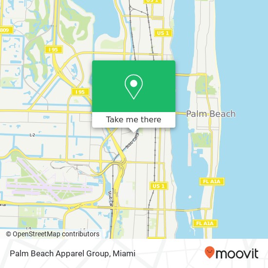 Mapa de Palm Beach Apparel Group, 1177 Clare Ave West Palm Beach, FL 33401