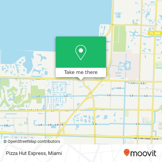 Mapa de Pizza Hut Express, 6862 Okeechobee Blvd West Palm Beach, FL 33411