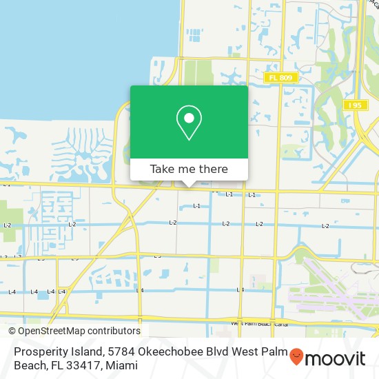 Mapa de Prosperity Island, 5784 Okeechobee Blvd West Palm Beach, FL 33417