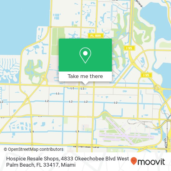 Mapa de Hospice Resale Shops, 4833 Okeechobee Blvd West Palm Beach, FL 33417