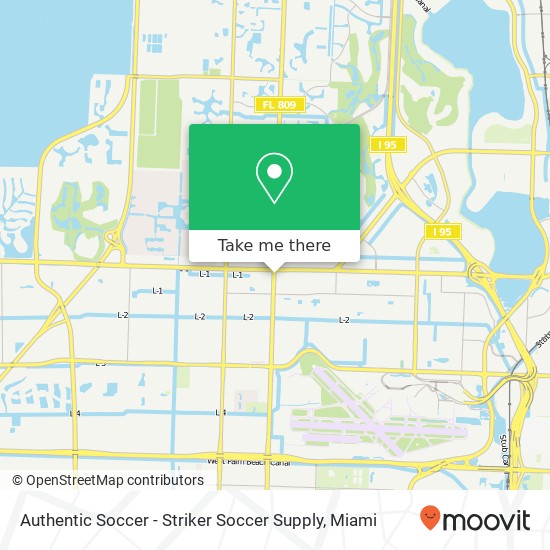 Mapa de Authentic Soccer - Striker Soccer Supply, 1948 N Military Trl West Palm Beach, FL 33409