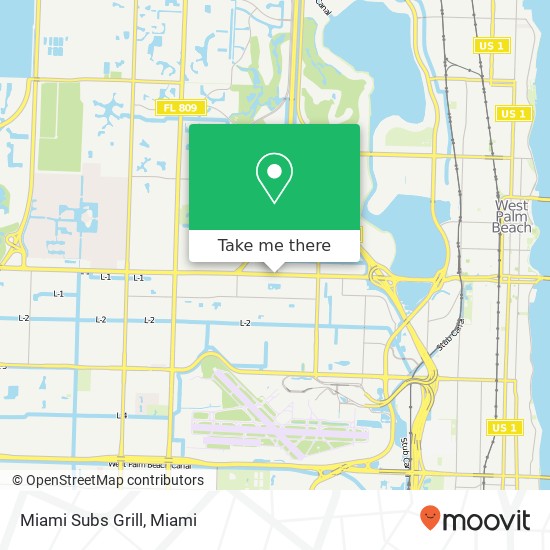 Mapa de Miami Subs Grill, 2600 Okeechobee Blvd West Palm Beach, FL 33409