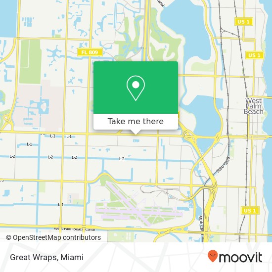 Mapa de Great Wraps, 2600 Okeechobee Blvd West Palm Beach, FL 33409