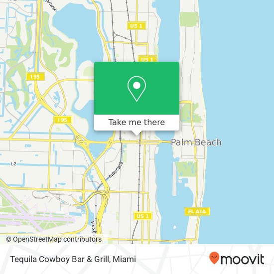 Mapa de Tequila Cowboy Bar & Grill, 700 S Rosemary Ave West Palm Beach, FL 33401