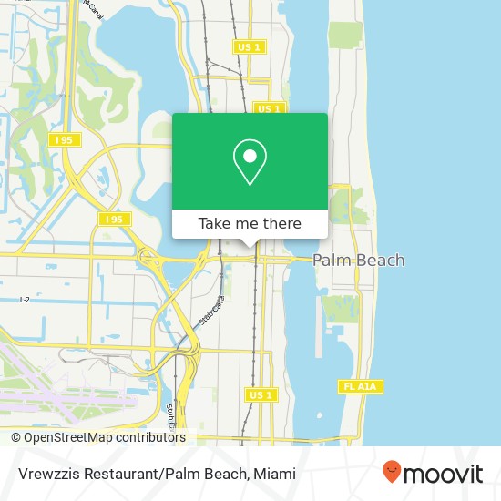 Mapa de Vrewzzis Restaurant / Palm Beach, 700 S Rosemary Ave West Palm Beach, FL 33401