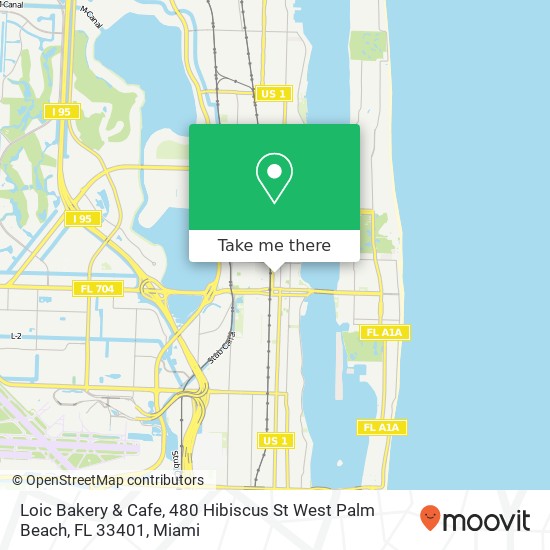 Mapa de Loic Bakery & Cafe, 480 Hibiscus St West Palm Beach, FL 33401