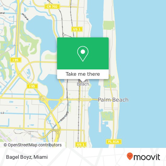 Mapa de Bagel Boyz, 332 Banyan Blvd West Palm Beach, FL 33401