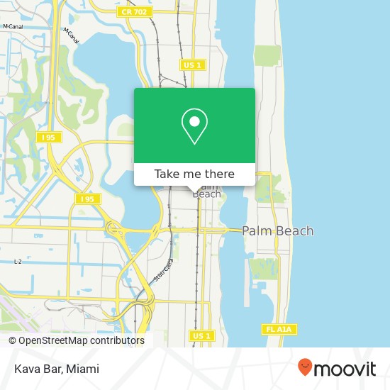 Mapa de Kava Bar, 521 Clematis St West Palm Beach, FL 33401