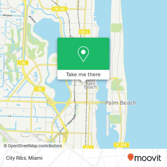 Mapa de City Ribs, 309 N Rosemary Ave West Palm Beach, FL 33401