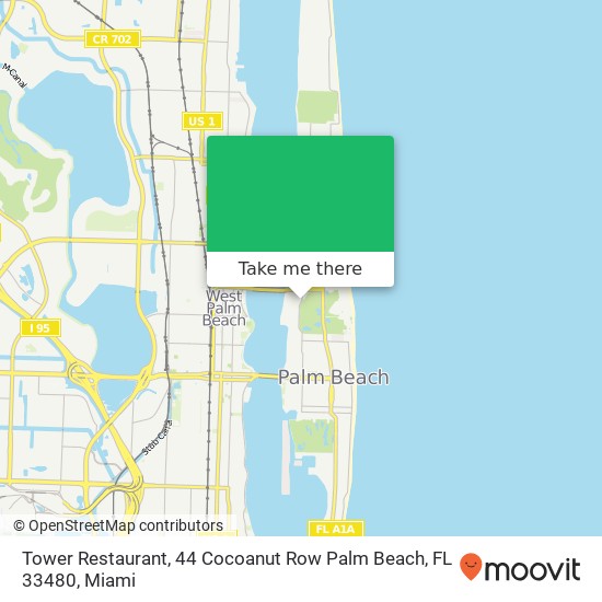 Tower Restaurant, 44 Cocoanut Row Palm Beach, FL 33480 map