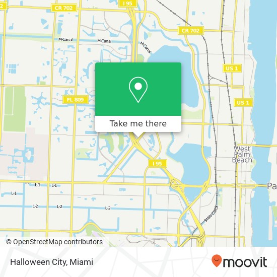 Mapa de Halloween City, 1875 Palm Beach Lakes Blvd West Palm Beach, FL 33401