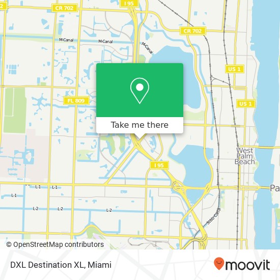 Mapa de DXL Destination XL, 1855 Palm Beach Lakes Blvd West Palm Beach, FL 33401