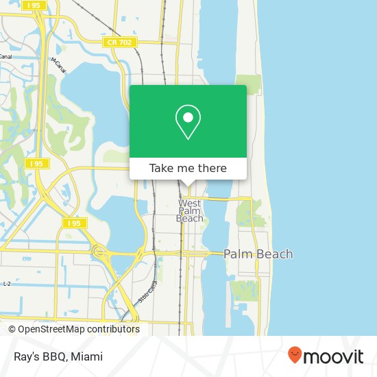 Mapa de Ray's BBQ, 821 N Dixie Hwy West Palm Beach, FL 33401