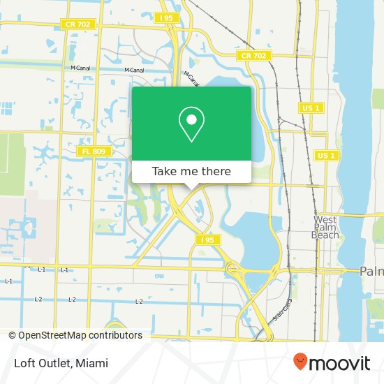 Mapa de Loft Outlet, 1781 Palm Beach Lakes Blvd West Palm Beach, FL 33401