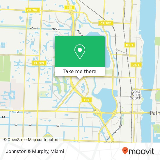 Mapa de Johnston & Murphy, 1781 Palm Beach Lakes Blvd West Palm Beach, FL 33401