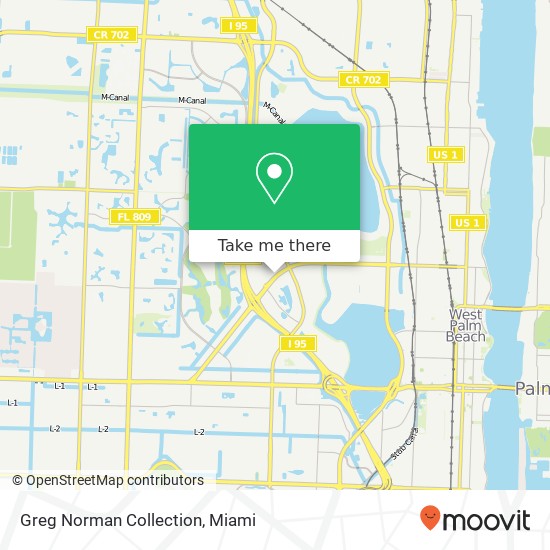 Mapa de Greg Norman Collection, 1781 Palm Beach Lakes Blvd West Palm Beach, FL 33401