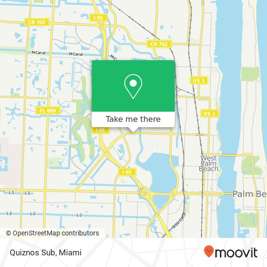 Mapa de Quiznos Sub, 1572 Palm Beach Lakes Blvd West Palm Beach, FL 33401