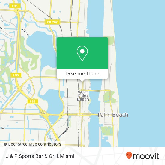 Mapa de J & P Sports Bar & Grill, 1023 N Dixie Hwy West Palm Beach, FL 33401