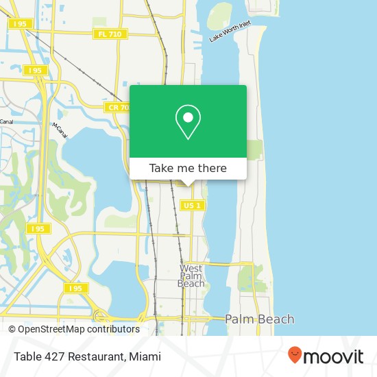 Mapa de Table 427 Restaurant, 427 Northwood Rd West Palm Beach, FL 33407