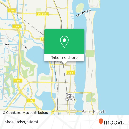 Mapa de Shoe Ladys, 611 25th St West Palm Beach, FL 33407