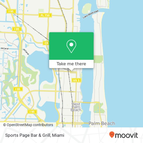 Mapa de Sports Page Bar & Grill, 535 25th St West Palm Beach, FL 33407