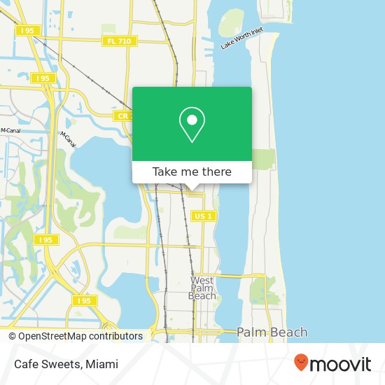 Mapa de Cafe Sweets, 519 25th St West Palm Beach, FL 33407