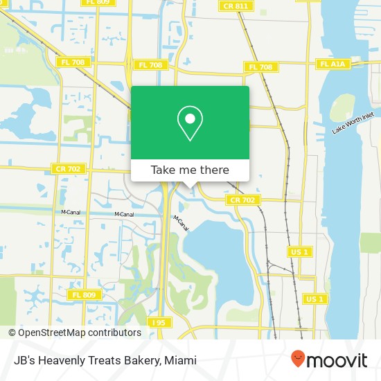 Mapa de JB's Heavenly Treats Bakery, 727 W Tiffany Dr West Palm Beach, FL 33407