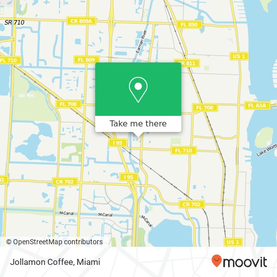 Mapa de Jollamon Coffee, 1981 Freeport Dr Riviera Beach, FL 33404
