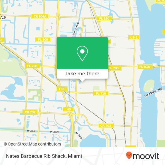 Mapa de Nates Barbecue Rib Shack, 1704 W 13th St Riviera Beach, FL 33404