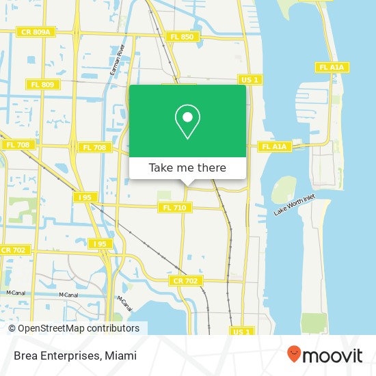 Mapa de Brea Enterprises, 1160 W 13th St Riviera Beach, FL 33404