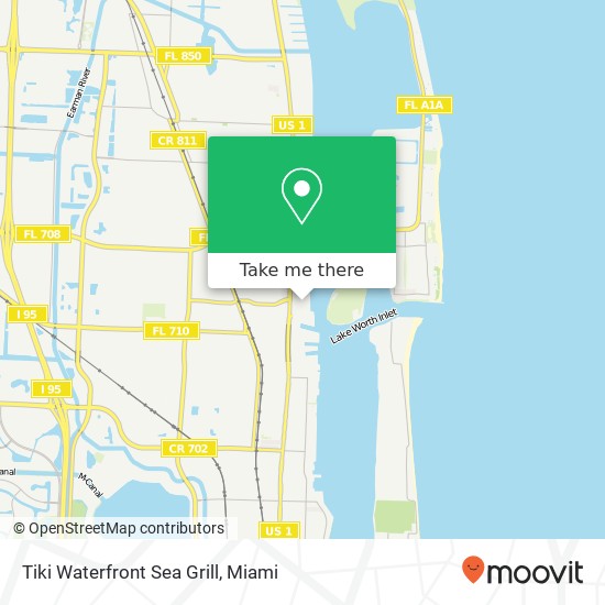 Mapa de Tiki Waterfront Sea Grill, 200 E 13th St Riviera Beach, FL 33404