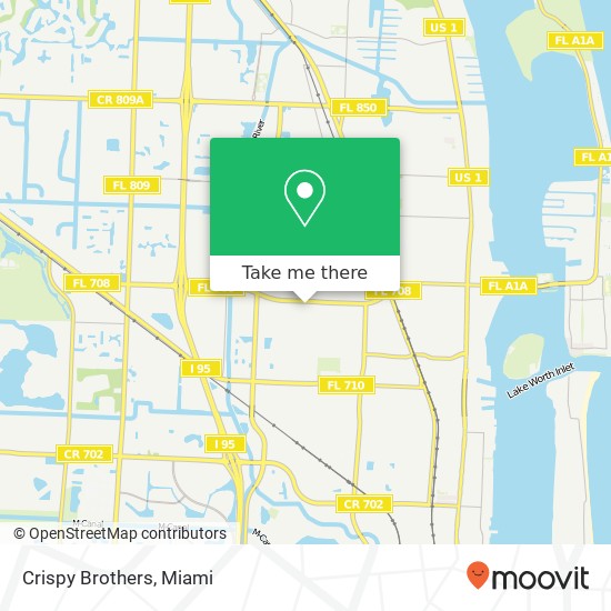 Mapa de Crispy Brothers, 1549 Blue Heron Blvd W Riviera Beach, FL 33404