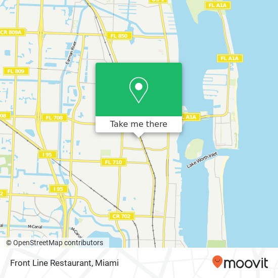 Mapa de Front Line Restaurant, 1601 President Barack Obama Hwy Riviera Beach, FL 33404