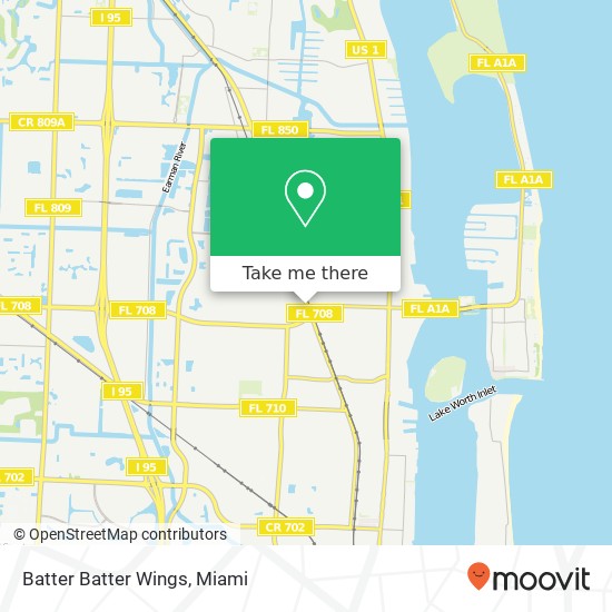 Mapa de Batter Batter Wings, 2601 Old Dixie Hwy Riviera Beach, FL 33404