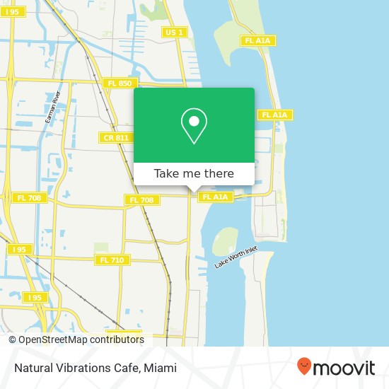 Mapa de Natural Vibrations Cafe, 80 E Blue Heron Blvd Riviera Beach, FL 33404