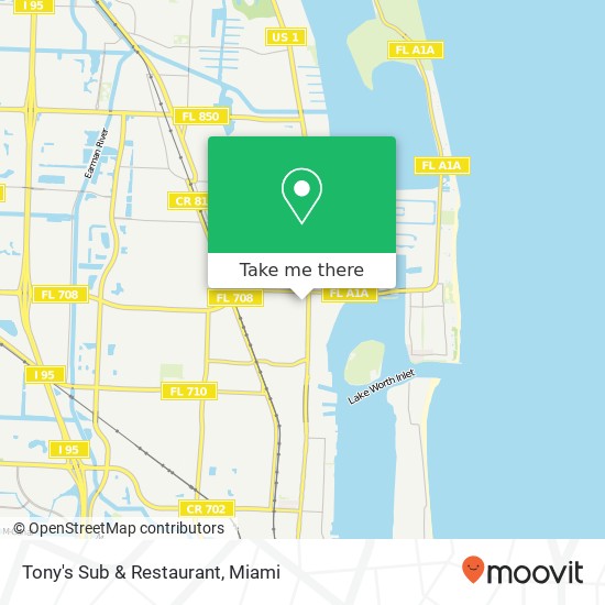 Mapa de Tony's Sub & Restaurant