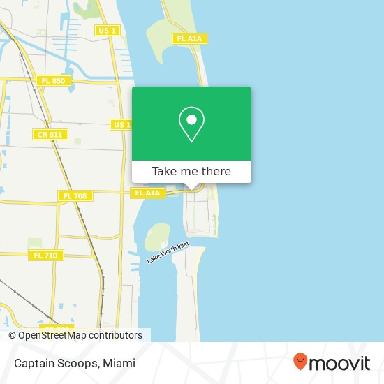 Mapa de Captain Scoops, 1165 Blue Heron Blvd E Riviera Beach, FL 33404
