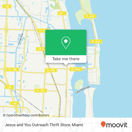 Mapa de Jesus and You Outreach Thrift Store, 2815 Broadway Riviera Beach, FL 33404